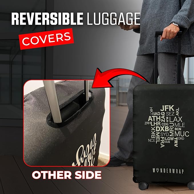 Reversible Travel Luggage Cover - Washable, Anti-Scratch Suitcase Cover | TSA Approved Luggage Cover Protector