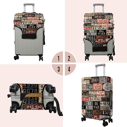 Travel Luggage Cover Suitcase Protector Fits 18-32 Inch Luggage Wheel Covers Patterned Travel Related Items Flower Luggage Protector Elastic Anti-scratch Suitcase Cover M