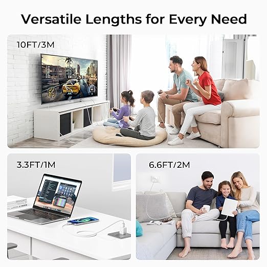 Basesailor USB Type C Charger Cable 10FT 2Pack,Nylon Charging Cord for iPhone 17 16 Pro Max,Samsung Galaxy Z Fold 5,Note 20,Tab S10 S10E 10E FE S23 S22 S21 23 Plus Ultra,A52 A54,Google Pixel 7 6 XL