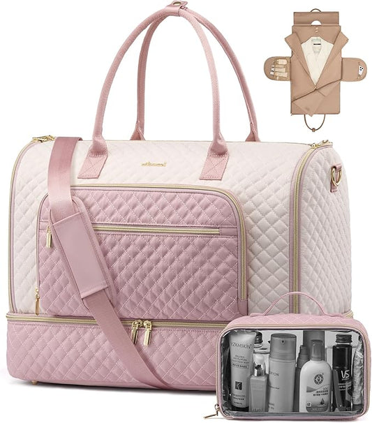 LOVEVOOK Convertible Travel Duffle Bag for Women Men, Garment Bag for Travel, Quilted Overnight Weekender Carry On Duffel Bags for Airplane, Suit Bags for Trip, Business