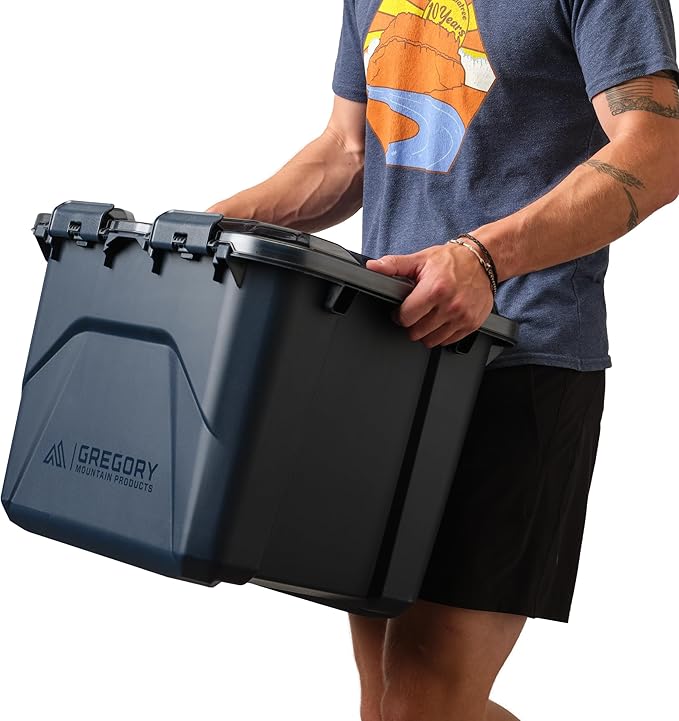 Gregory Alpaca 50L Waterproof Gear Organization/Camping Gear Box with Transparent Removeable Lid, Slate Blue