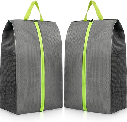 2 Pack Large Soccer Cleat Bag, Odor-Absorbing Lightweight Track Shoe Organizer for Travel, Gym & Sports | Smell-Proof Storage with Active Carbon Fabric (Spikes, Golf, Tennis，Bowling)