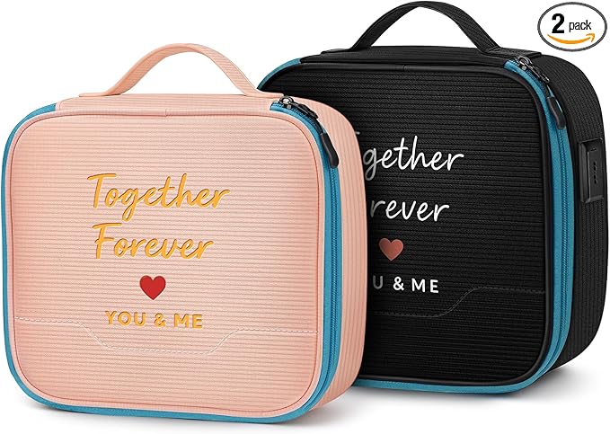 MATEIN Mr and Mrs Gifts, Electronics Organizer Travel Case with USB Port, Wedding Honeymoon Gifts for Couples, 2-Pack Couple Cord Organizer Bag 2-in-1 Cable Storage Bag for Tech Accessories and Makeup