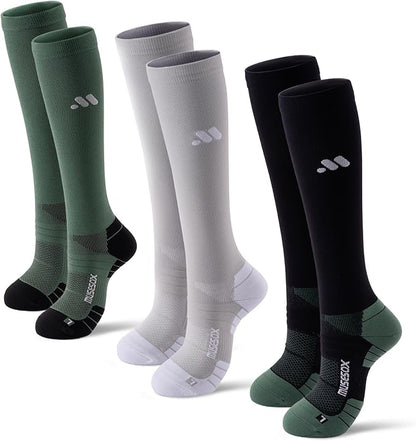 Compression Socks for Women and Men,Knee High 15-20mmHg Graduated Circulation(3 Pairs) for Nurses,Pregnant,Travel
