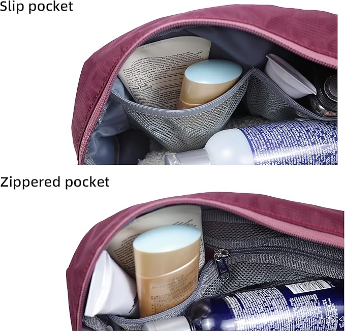 Travel Toiletry Bag 8L for Women, Large Packing Cube with Waterproof TPU Wet/Dry Compartment (02 Valkyrie Red)