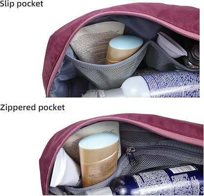 Travel Toiletry Bag 8L for Women, Large Packing Cube with Waterproof TPU Wet/Dry Compartment (02 Valkyrie Red)