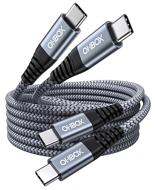 USB C to USB C Cable 60W, 10FT Long USB Type C Fast Charging Cable for Car Durable Braided iPhone USB C Charger Cable USBC to USBC Cord for iPhone 17/16/15/Pro Max/Plus, Samsung Galaxy and More-2Pack