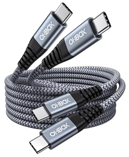 USB C to USB C Cable 60W, 10FT Long USB Type C Fast Charging Cable for Car Durable Braided iPhone USB C Charger Cable USBC to USBC Cord for iPhone 17/16/15/Pro Max/Plus, Samsung Galaxy and More-2Pack