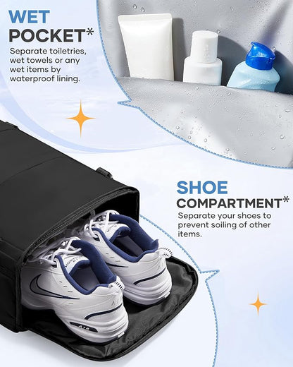 Travel Backpack For Women Men Airline Approved Carry On Backpack Flight Approved Waterproof Sports Luggage Backpack Casual Daypack Small Hiking Backpacks Black Backpacks