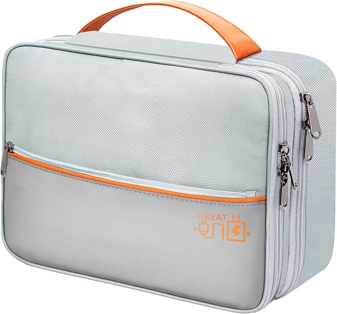 SELLYFELLY Electronics Travel Organizer, Double Layer Cable Organizer Bag Watreproof Electronics Accessories Storage Bag for Cord, Charger, Phone, Power Bank, Hard Drive