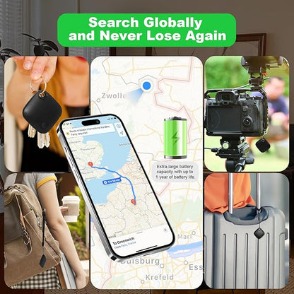 AURTEC Smart Air Tracker for Pets, Vehicles, Keys & Luggage - Compatible with Apple Find My App (iOS Only), Real-Time Global Location Tracking, Long Battery Life, Geo-Fencing,2 Pack