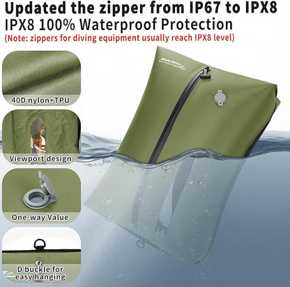 Reusable Vacuum Bags for Travel,Professional Waterproof IPX8 Vacuum Compression Bag for Suitcases Backpack,Space Saver Bags Packing Organizers for Clothing Packing(2 PACK NO PUMP)