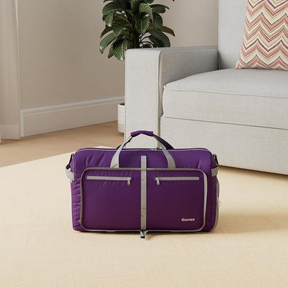 Gonex 40L 60L 80L 100L 150L Large Foldable Travel Duffle Bag with Shoes Compartment, Packable Lightweight Water Repellent Duffel Bag for Camping Gym Weekender Bag