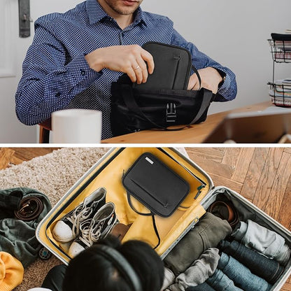 Lacdo Cord Organizer Travel, Cable Organizer Bag Case, Portable Electronics Organizer Travel Case, 6 Layer Large Capacity Charging Cords Storage organizer for Cables, SD Card, Travel Essentials, Black