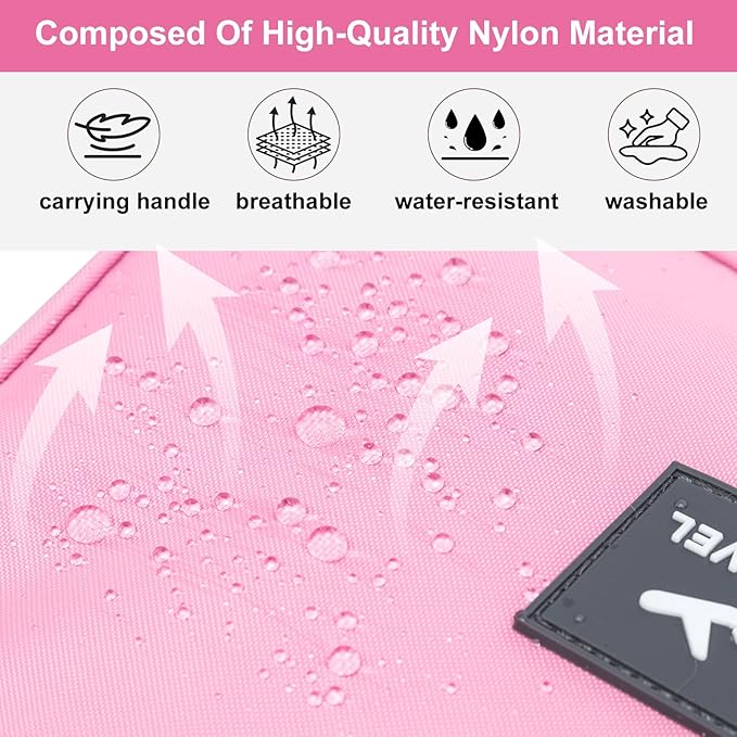 2 Layers Travel Shoe Bag, Portable Shoe Bags Hold 2 Pair Of Shoes, Water-Resistant Shoe Storage Pouch For Travel (Pink, 2 Pack)