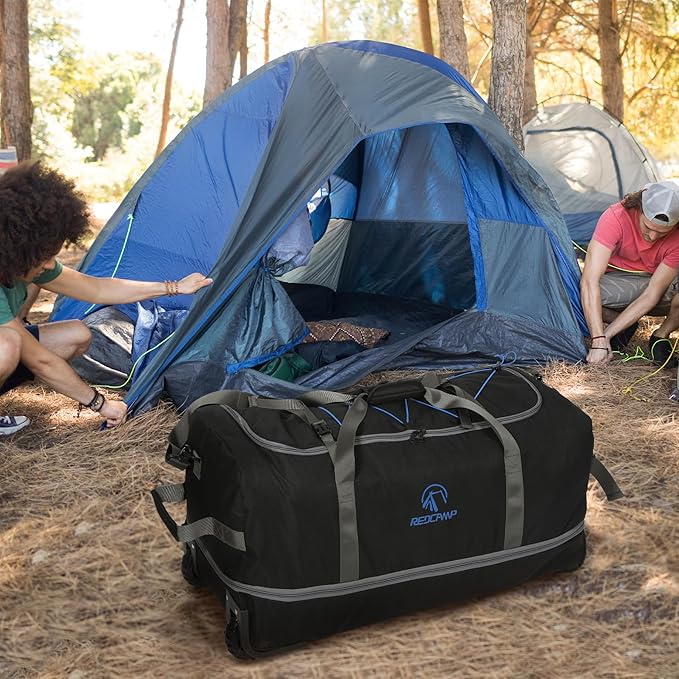 REDCAMP 85L/120L/140L Foldable Duffle Bag with Wheels, Large Travel Duffel Bag