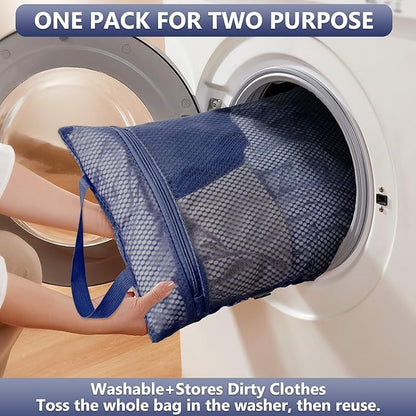 8 Set Packing Cubes for Travel,Gifts for Women Mom,Anti-Tearing Suitcase Organizer for Luggage with Shoe & Hanging Toiletry Bag,Vacation Essentials & Accessories for Cruise Ship,Dark Blue Floral