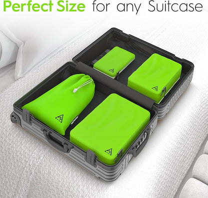 4-Piece Luxury Compression Packing Cubes & Bags for Travel – Maximize Space in Luggage with HybridMax Double-Capacity Design, 50 Luggage Tags, Patented Suitcase Organizer Bags, Lifetime Satisfaction