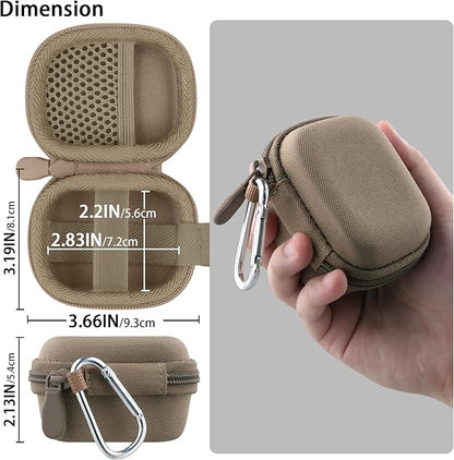 co2CREA Hard Case for Beats Powerbeats Fit with Carabiner Clip, Shockproof Earbuds Storage Box – Protective Travel Cover for Wireless Noise Cancelling Earbuds (Sand Case)