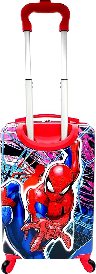 Fast Forward Kids Licensed Hard-Side 20” Spinner Luggage Lightweight Carry-On Suitcase (Spiderman - 1)