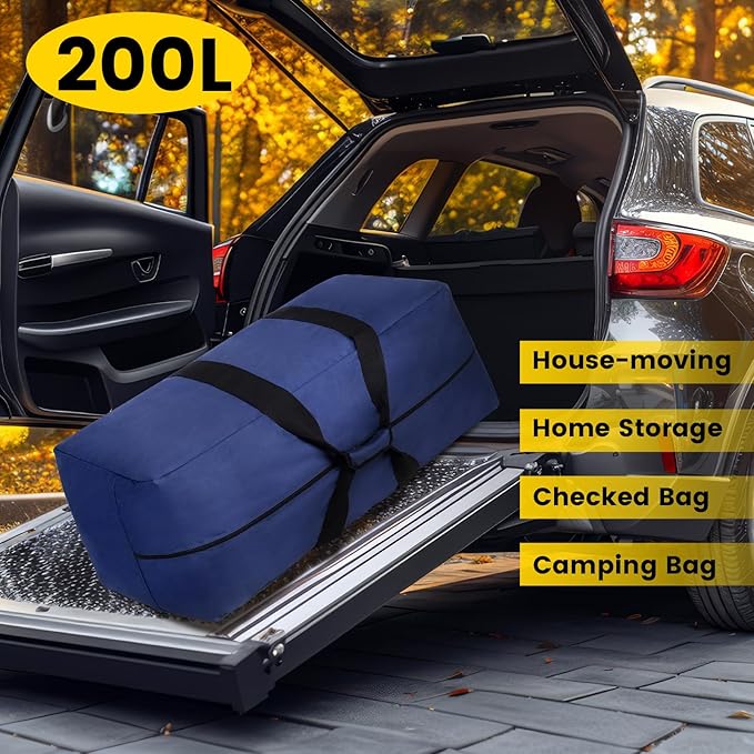 Vorspack Extra Large Duffle Bag for Travel - 200L Duffel Bag for Men Gear Bag for Storage Foldable Weekender Bag for Overnight Camping - Blue