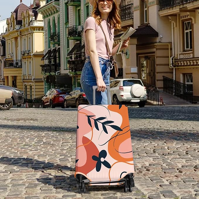Travel Luggage Cover Suitcase Protector Fits 18-32 Inch Wheel Covers PatternedTravel Related Items Flower Luggage Protector Elastic XL