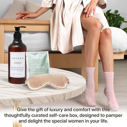 10-Piece Spa Gift Box for Women | Self-Care Set with Eye Mask, Loofa,Bath Bombs,Face Masks,Bubble Bath, Lotion, Body Wash & Bath Salt | Gift for Mom, Grandma, Wife, Bridesmaid or Loved Ones