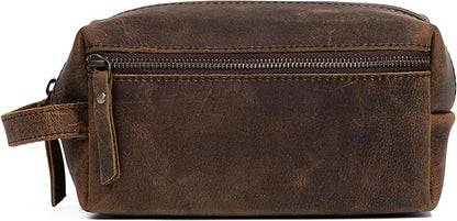 KomalC Genuine Unisex Vanity Leather Dopp kit - Travel Toiletry Bag multi-purpose Toiletry Bag (3 Zip Hunter dopp kit)