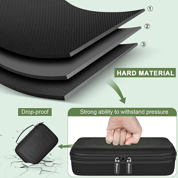 Hard Travel Case for Wahl/for MANSPOT/for SHPAVVER Beard Trimmer for Men, Portable Electric Razor Bag with Handle & Mesh Pocket for Lubricating Oil, Cleaning Brush and USB Accessories(Box Only)-Black