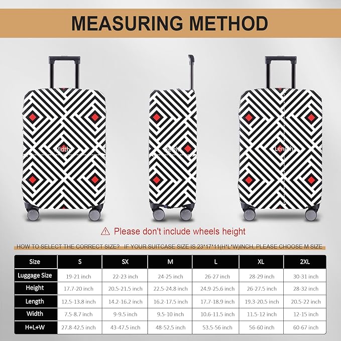 Travel Luggage Cover - Scratch-Resistant Fit 19-31 Inch Suitcase Protector, Not Included Suitcase (F-S-006, SX(22-23 inch))