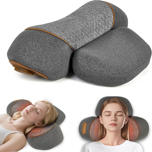 Neck Massager,3-in-1 Heated Neck Massager Pillow,Deep Tissue Massage for Necks & Shoulder Pain,Posture Corrector for Hump Back,Portable Ergonomic Design –Gift for Women/Men