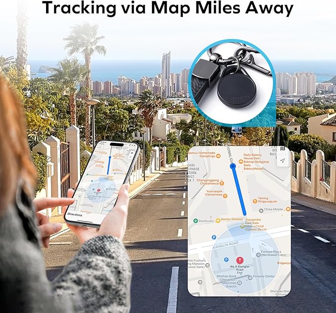 Momax Air Tracker Tags 4 Pack, [Apple MFi Certified], Replaceable Battery Bluetooth Tracker Compatible with Apple Find My (iOS Only), DIY Stickers, Item Finder Smart Tag for Keys, Wallet, Luggage