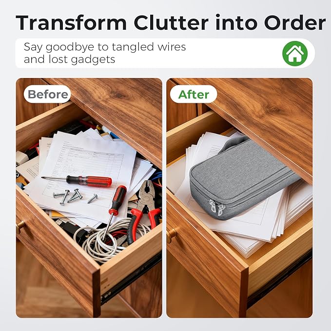 MUSICOZY Travel Storage Case for Bluetooth Sleep Mask & Electronics, Polyester Organizer Bag with Partition Pockets, Adjustable Dividers, Shock-Resistant Design for Cables, Chargers & Accessories