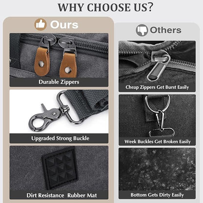 Gonex Canvas Duffle Bag for Travel 50L Expandable Duffel Weekend Overnight Bag men (Gray)