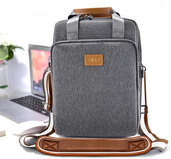 ZINZ 79 inch Shoulder Strap, Extra-thick Fixed Cushion Pad and Dual Clasps Universal Replacement Strap with Metal Swivel Hooks for Laptop Bags, Luggage Bags, Camera, Crossbody(Stripes-BrWGy)