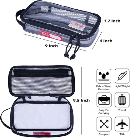 Rough Enough Clear Travel TSA Approved Toiletry Bag Small Toothbrush Case Shaving Kit Organizer Pouch for Women Men