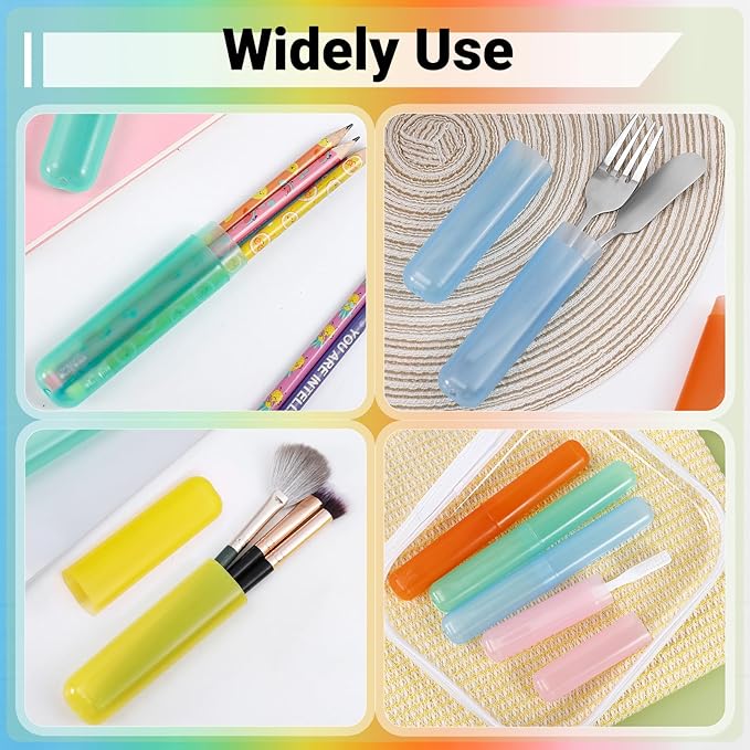 24 Pcs Travel Toothbrush Case, Plastic Portable Toothbrush Storage Cases, Dust-Proof Toothbrushes Container, Breathable Toothbrush Holder for Travel Camping Home School Business, 6 Colors