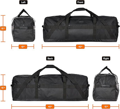 Fitdom 123L 42" Heavy Duty Extra Large Duffle with Upgrade Zipper, Durable & Water Resistant. Perfect as Camping Bag Travel Storage Tent Storage Sports Equipment Bag For Coaches & More