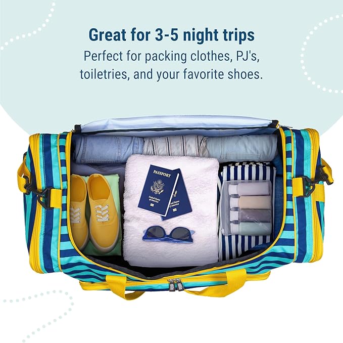 Wildkin Kids Weekender Duffel Bag – Carry-On Size for School, Travel, & Sleepovers