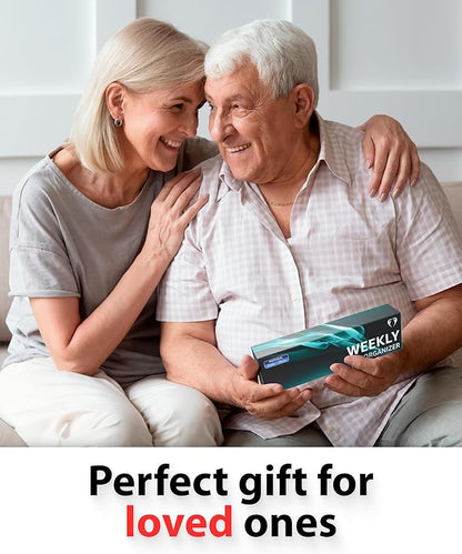 Weekly Pill Organizer 1 time a Day – Pill Box 7 Day with Enhanced Waterproof Seal, Large compartments Hold Big Vitamins & Supplements, Upgraded Locking lids, for Home & Travel use, Durable Hard case