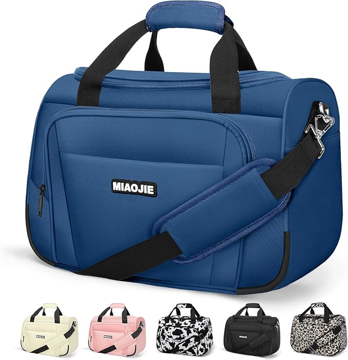 Underseat Carry On Luggage Lightweight Travel Tote Weekender Bag Overnight Duffle Bag for Travel, Travel Essentials Personal Item Travel Bag for Women and Men,Blue-18Inch