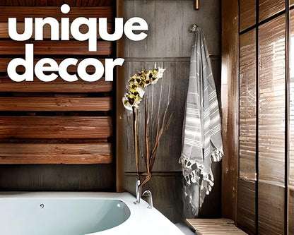 Bazaar Anatolia Turkish Beach Towel – 100% Cotton, Quick Dry, Sand Free Towel for Bathroom, Yoga, Restorative Practice – Oversized 71x39 Inches – Stripe Black