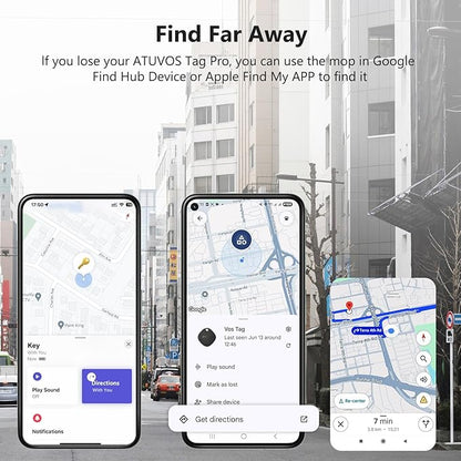 ATUVOS 2025 New Upgraded Dual System Air Tracker Tags-2 Pack, Compatible with iOS Apple Find My & Android Google Find Hub APP (Not for Huawei), Bluetooth Tracker for Keys, Luggage, Backpack, Suitcases
