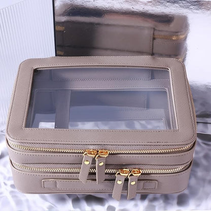 SANHECUN Clear Travel Toiletry bag Toiletry Case Carry on Travel Accessories Bag Makeup Bag(Grey, SHC-TL-2)