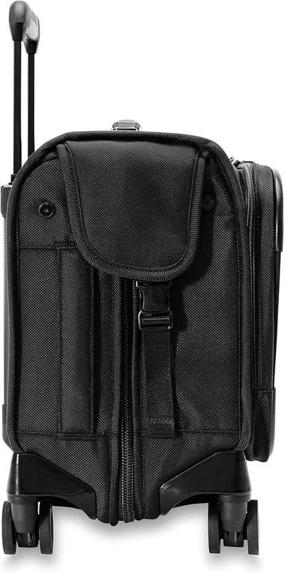 Briggs & Riley 21" Carry-On Wheeled Garment Spinner - Carry On Luggage for Travel, Suitcases with Wheels, Softside Rolling Bag for Men & Women, Built in Hook for Clothes - Baseline Collection, Black