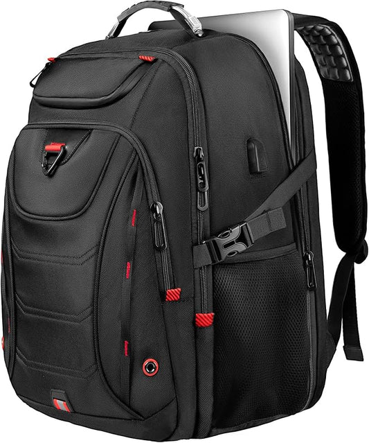 Z-MGKISS 55L Extra Large Travel Backpack, 18.4 Inch Laptop Backpack for Men, Water Resistant, TSA Flight Approved, Business Work Bag with USB Charging Port, Black