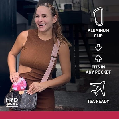 HYDAWAY Travel Case for Collapsible Bottles, Bowls & Cups - Protective Storage with Carabiner Clip - Durable, Water-Resistant, TSA-Friendly