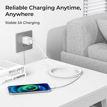 Basesailor USB Type C Charger Cable 10FT 2Pack,Nylon Charging Cord for iPhone 17 16 Pro Max,Samsung Galaxy Z Fold 5,Note 20,Tab S10 S10E 10E FE S23 S22 S21 23 Plus Ultra,A52 A54,Google Pixel 7 6 XL
