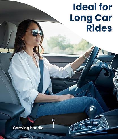 Everlasting Comfort Doctor Recommended Memory Foam Seat Cushion for Office Chairs & Car Seat - Ergonomic Office Desk Accessories for Tailbone Pain Relief, Sciatica & Back Support