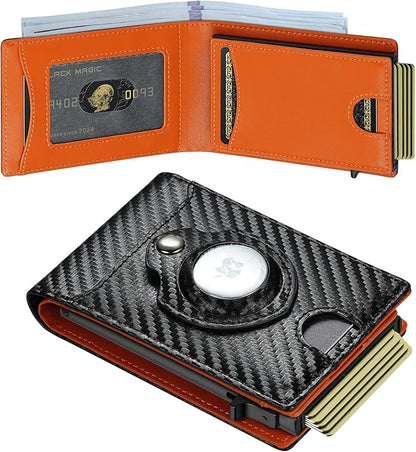 furid Airtag Wallet For Men - Smart Apple Air Tag Wallet with Airtag Holder, Rfid Pop Up Slim Minimalist Wallets,Gifts Boxed